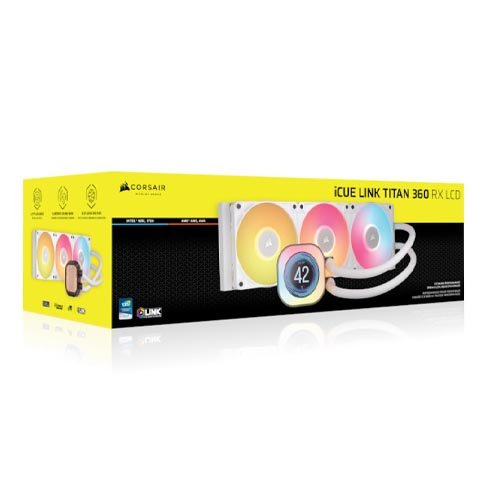 Corsair iCUE Link Titan 360 RX LCD AIO Liquid CPU Cooler White CW-9061026-WW