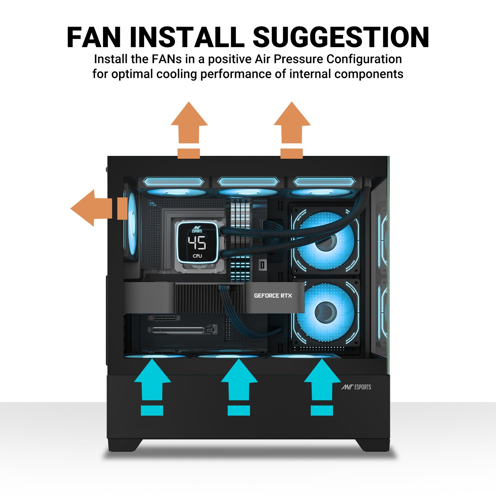 Ant Esports Crystal Z3 ARGB (ATX) Mid Tower Cabinet (Black)