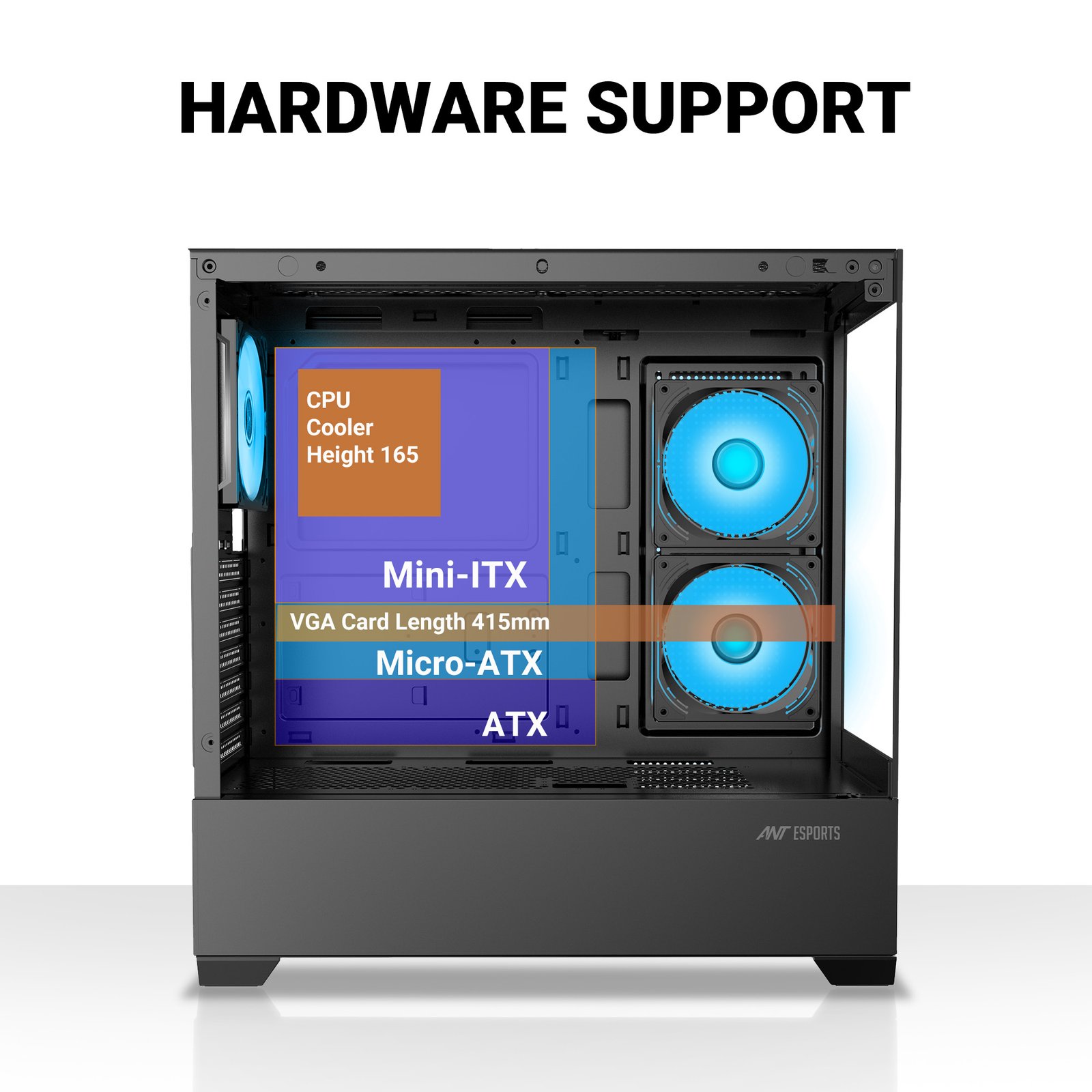 Ant Esports Crystal Z3 ARGB (ATX) Mid Tower Cabinet (Black)
