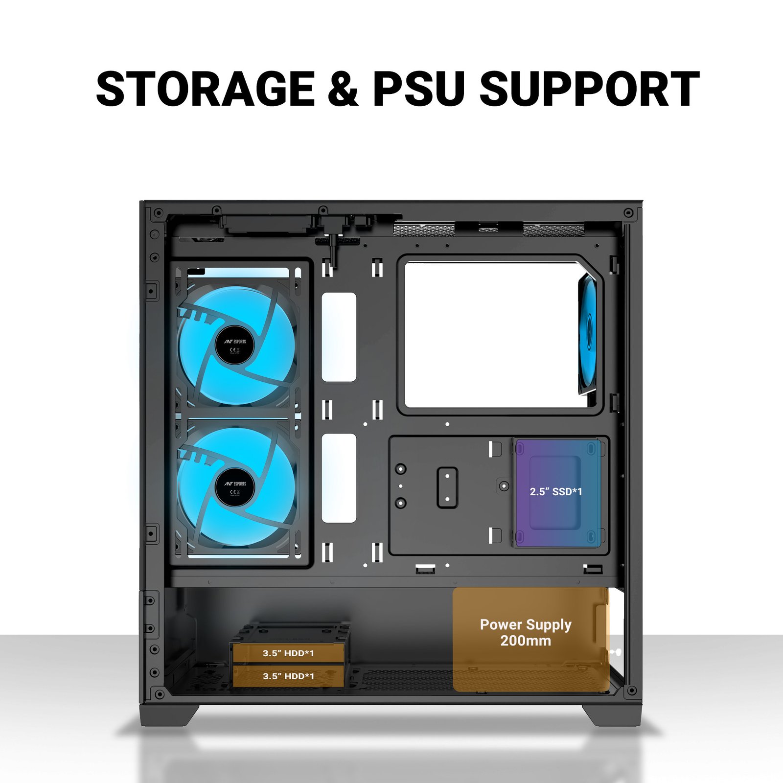 Ant Esports Crystal Z3 ARGB (ATX) Mid Tower Cabinet (Black)