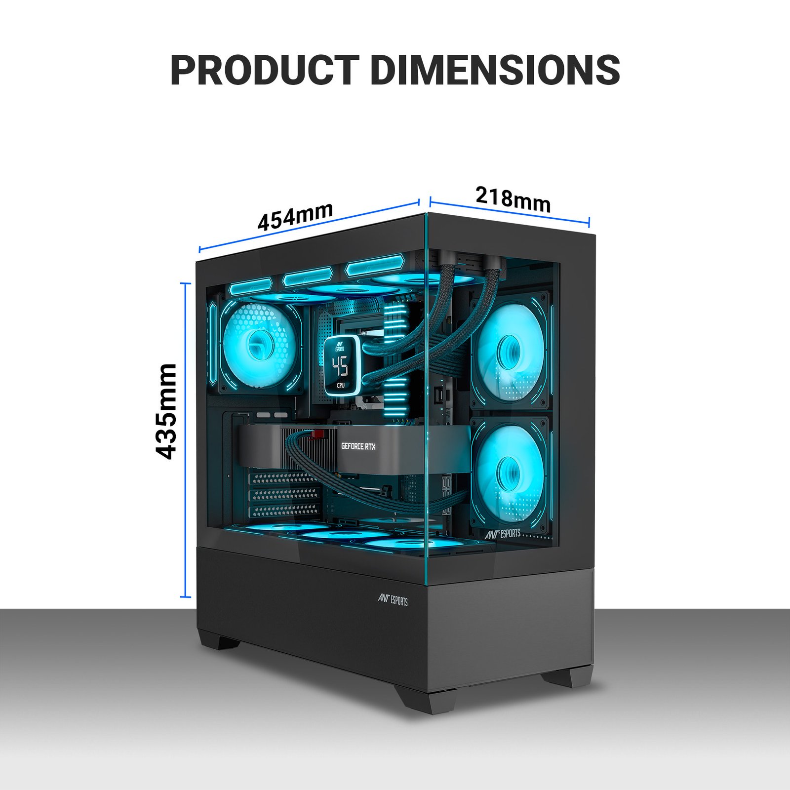 Ant Esports Crystal Z3 ARGB (ATX) Mid Tower Cabinet (Black)