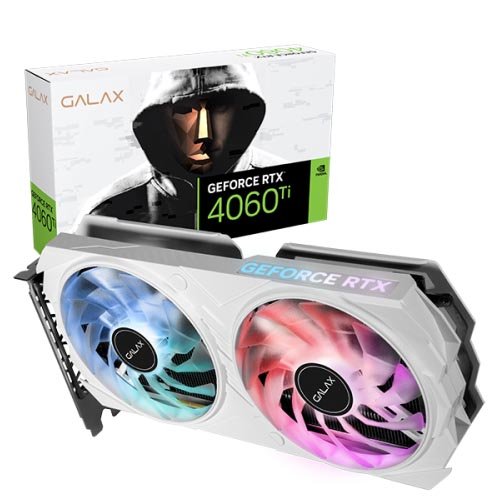 GALAX GeForce RTX 4060 Ti 8GB EX White 8GB GDDR6 Graphic Card 46ISL8MD8BWE