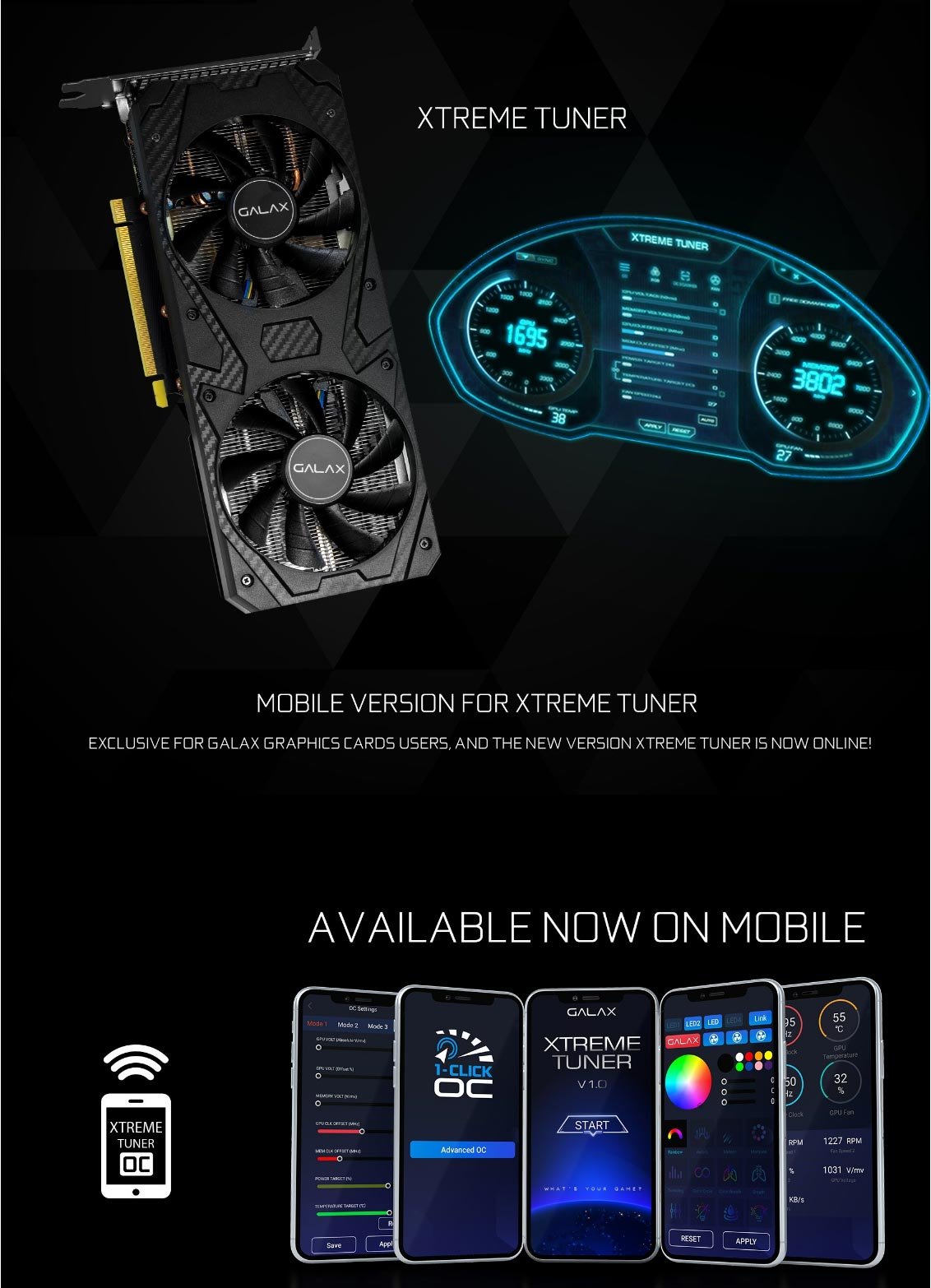GALAX GeForce RTX 3060 (1-Click OC) 12GB GDDR6 LHR Graphic Card 36NOL7MD1VOC