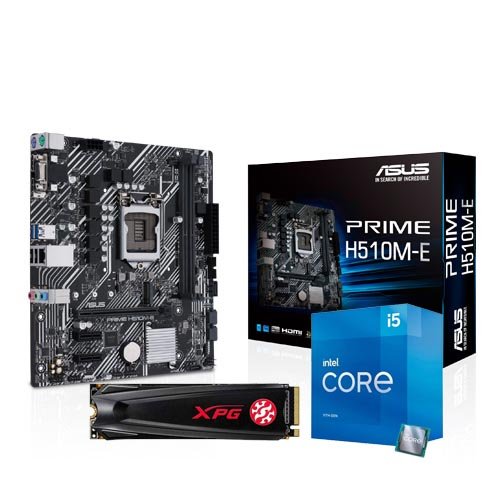 Intel Core i5-11400 2.6 GHz Six-Core LGA 1200 Processor BX8070811400   ASUS PRIME H510M-E Intel 510 mATX Motherboard   ADATA XPG GAMMIX S5 256GB 3D NAND M.2 NVME SSD AGAMMIXS5-256GT-C