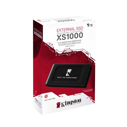 Kingston 1TB XS1000 USB-A 3.2 Gen 2 External SSD SXS1000/1000GA