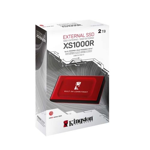 Kingston 2TB XS1000 USB-A 3.2 Gen 2 External SSD SXS1000R/2000GA