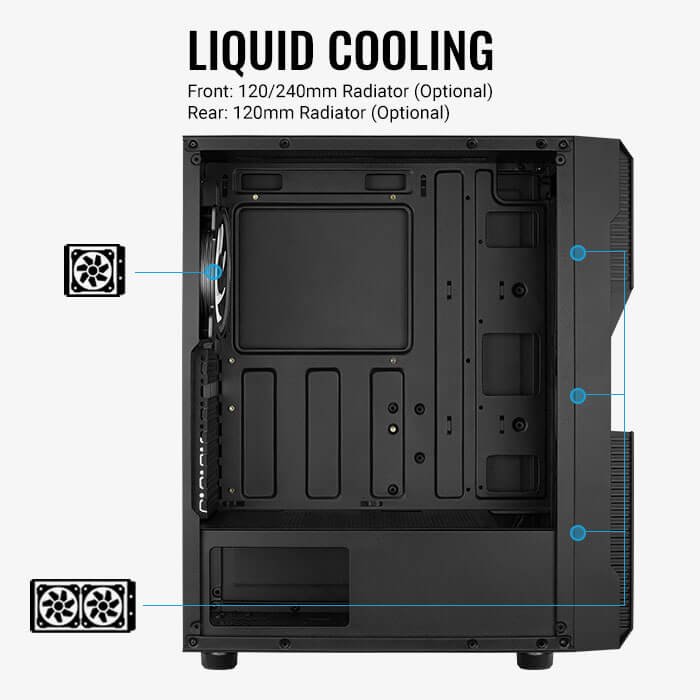 Aerocool Menace Saturn FRGB Mid Tower Cabinet