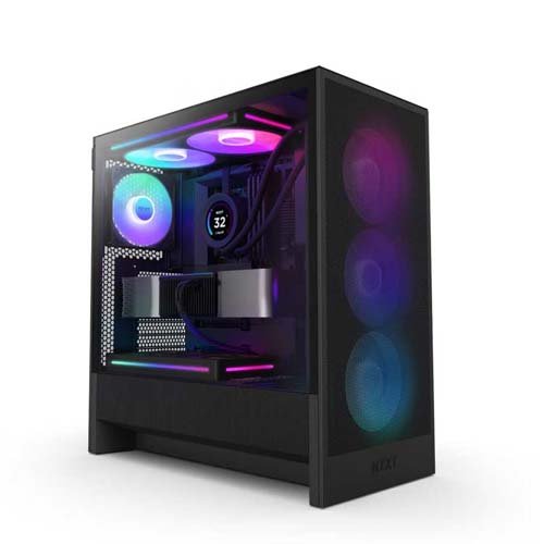 NZXT H5 Flow RGB Compact ATX Mid Tower Cabinet Black CC-H52FB-R1