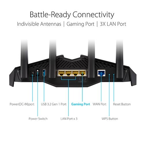 ASUS RT-AX82U (AX5400) Dual Band WiFi 6 Extendable Gaming Router