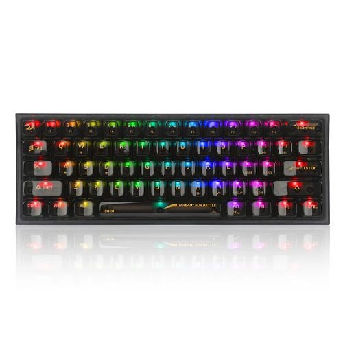 Redragon FIZZ K617 – 60% Wired Mechanical Keyboard Black Transparent (Translucent Custom Switch)