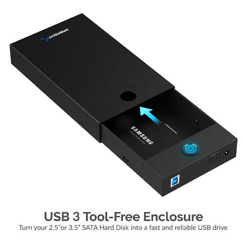 SABRENT USB 3.0 Tool-Free Enclosure for 2.5 inch and 3.5 inch Internal SATA Hard Drives EC-KSL3