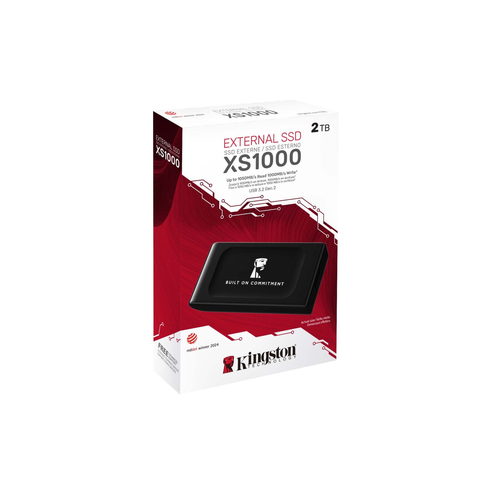 Kingston 2TB XS1000 USB-A 3.2 Gen 2 External SSD SXS1000/2000GA