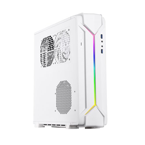 SilverStone Slim Mini-ITX White Case with RGB Light Strip SST-RVZ03W-ARGB