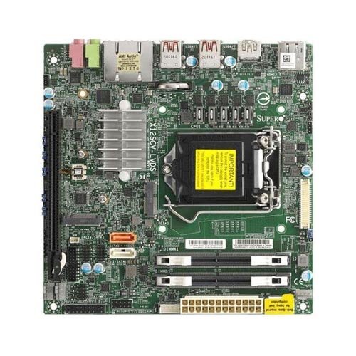 Supermicro X12SCV-LVDS Motherboard Mini-ITX Single Socket LGA-1200 (Socket H5) for Intel Xeon W-1200, 10th Gen Intel Core i9/i7/i5/i3 Processors MBD-X12SCV-LVDS-O