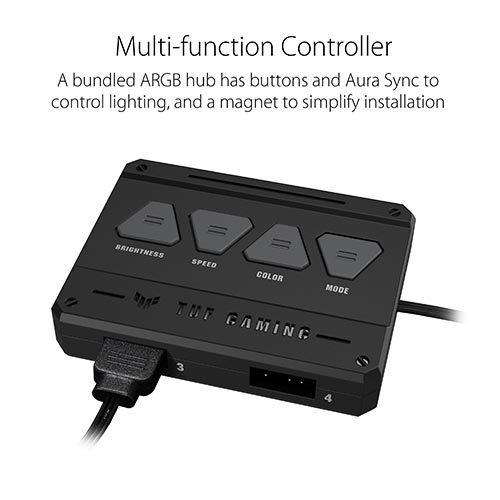 ASUS TUF Gaming TF120 ARGB Fan – Triple Fan Kit with ARGB Controller