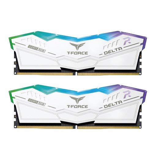 TeamGroup T-Force Delta RGB 32GB (16GBx2) DDR5 7200MHz (White) Memory FF4D532G7200HC34ADC01