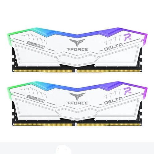 TeamGroup T-Force Delta RGB 64GB (32GBx2) DDR5 5600MHz Desktop RAM (White) FF4D564G5600HC36BDC01