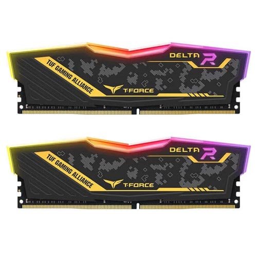 TeamGroup T-Force Delta TUF Gaming Alliance RGB 16GB (8GBx2) DDR4 3200MHz Desktop RAM (Black) TF9D416G3200HC16FDC01