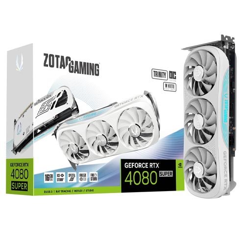 ZOTAC GAMING GeForce RTX 4080 SUPER Trinity OC White Edition 16GB GDDR6X Graphic Card ZT-D40820Q-10P