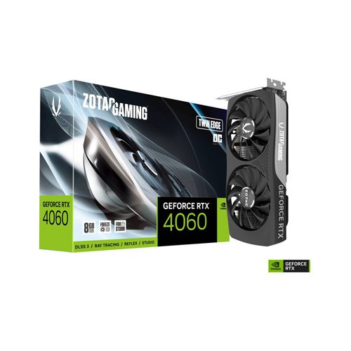 Zotac Gaming GeForce RTX 4060 8GB Twin Edge OC Black Graphic card ZT-D40600H-10M