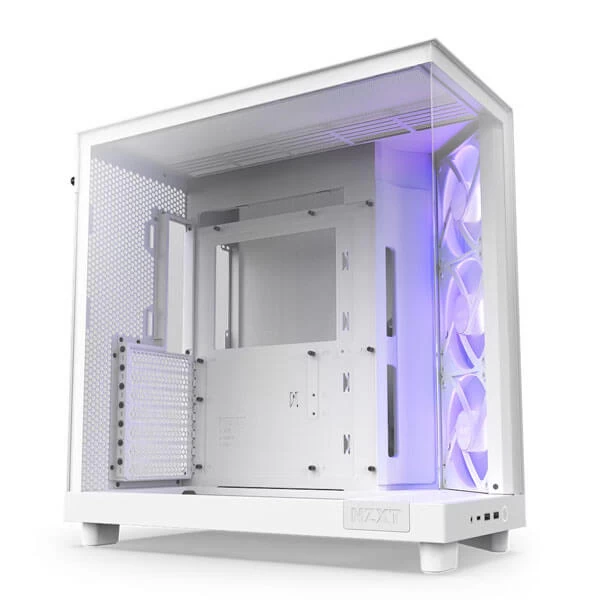 NZXT H6 Flow RBG ATX Mid Tower Cabinet Matte White CC-H61FW-R1