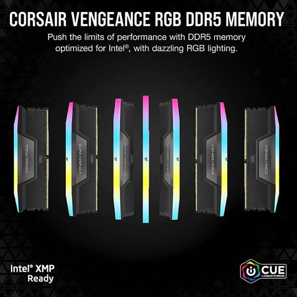 Corsair VENGEANCE RGB 32GB (2x16GB) DDR5 DRAM 7000MHz Memory Kit — Black CMH32GX5M2B7000C40