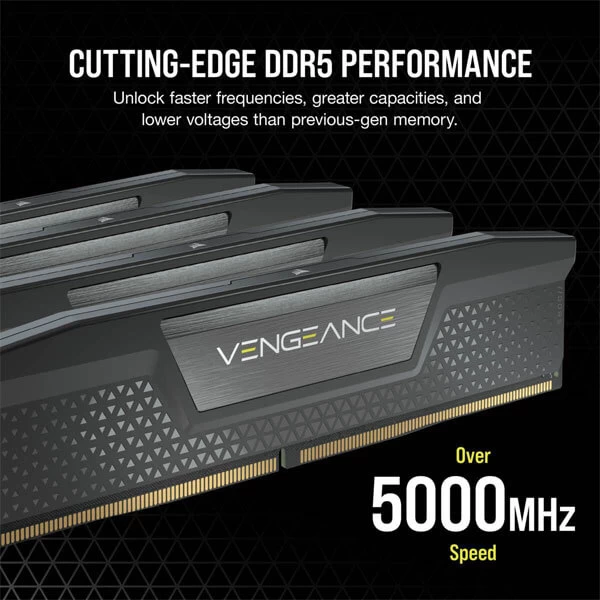 Corsair Vengeance 32GB (1x32GB) DDR5 5200MHz C40 Black Memory CMK32GX5M1B5200C40