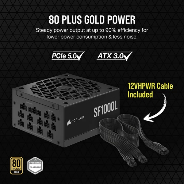 Corsair SF1000L SFX 1000 Watt ATX 3.0 80 Plus Gold SMPS CP-9020246-IN