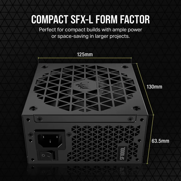 Corsair SF1000L SFX 1000 Watt ATX 3.0 80 Plus Gold SMPS CP-9020246-IN