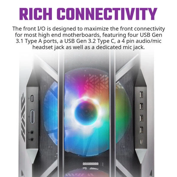 Cooler Master HAF 700 ARGB (E-ATX) Full Tower Cabinet (Titanium Grey) H700-IGNN-S00