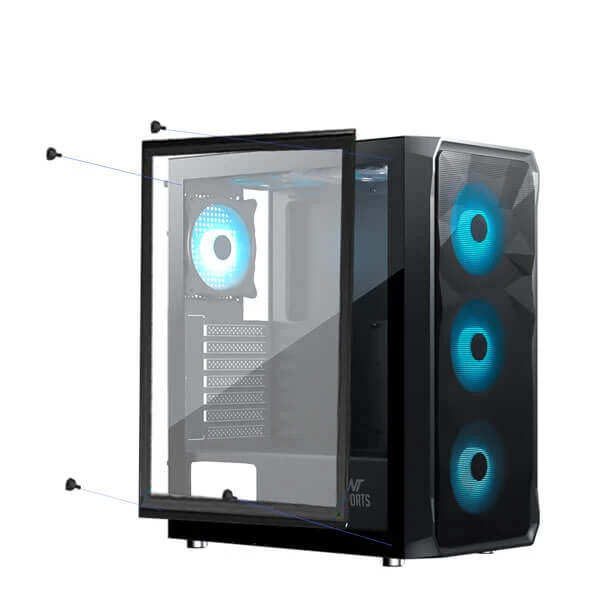 Ant Esports ICE-112 Auto RGB (ATX) Mid Tower Cabinet (Black) ICE-112-BLACK