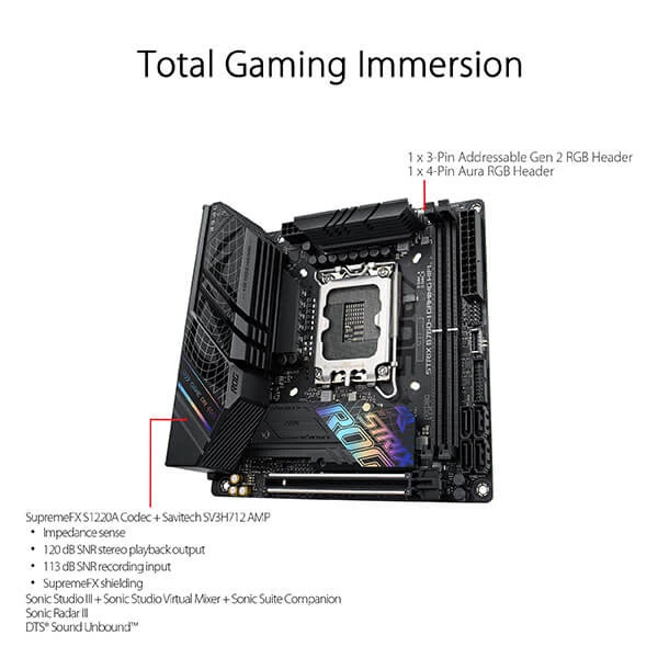 ASUS ROG STRIX B760-I GAMING WIFI Intel B760 LGA 1700 Mini-ITX B760 Motherboard