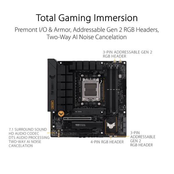 ASUS TUF GAMING B650M-PLUS AMD Ryzen AM5 Micro-ATX B650 Motherboard