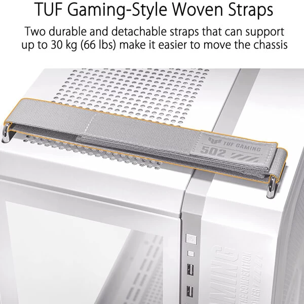 Asus TUF Gaming GT502 (ATX) Mid Tower Cabinet White TUF-GAMING-GT502-WHITE