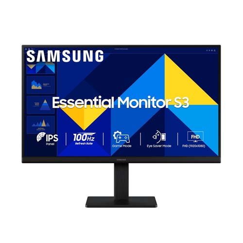 Samsung Essential Series S3 24 Inch 100Hz 1920 x 1080 Resolution 5ms Response Time IPS Panel Gaming Monitors LS24D300GAWXXL