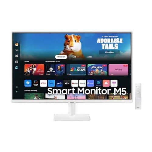 Samsung M5 White 32 Inch 60Hz 1920 x 1080 Resolution 4ms Response Time VA Panel Smart Gaming Monitors LS32DM501EWXXL
