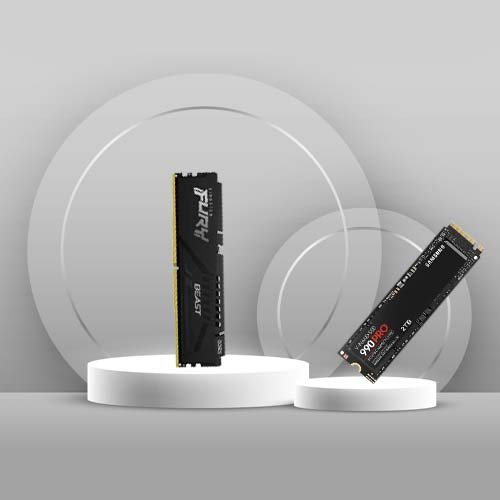 Kingston Fury Beast 16GB DDR5 5200MHz Memory with Samsung 990 PRO 2TB Gen 4 NVMe SSD Bundle