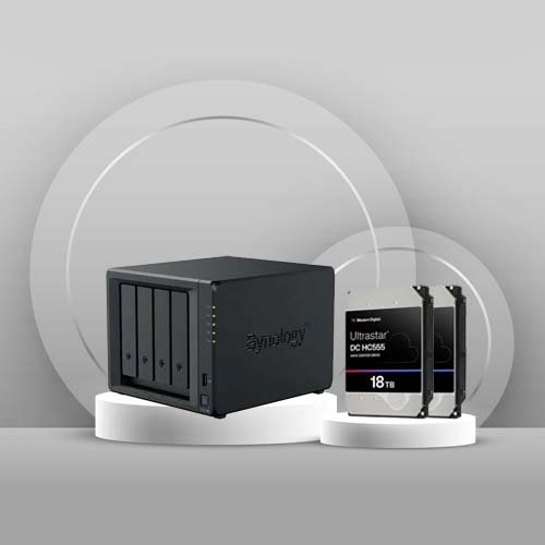 Synology DiskStation DS425+ Plus 4 Bay NAS Storage with 2 x 18TB WD Enterprise HDD Bundle