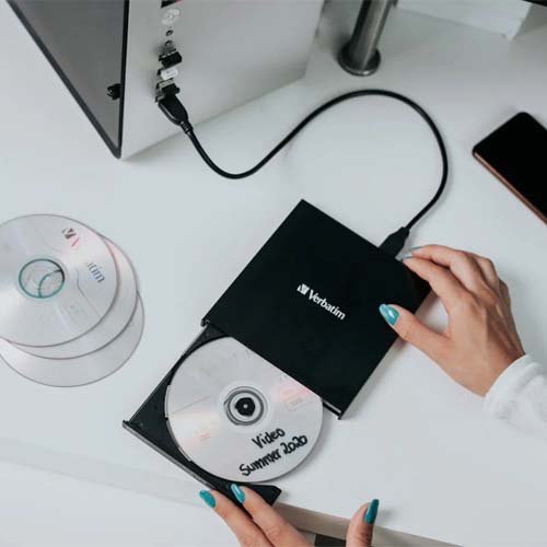 Verbatim Portable Mobile DVD ReWriter USB 2.0 Black Light Version 53504