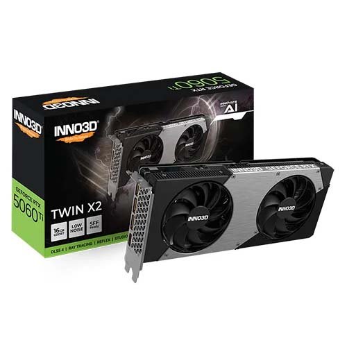 INNO3D RTX 5060 Ti Twin X2 OC 16GB GDDR7 Graphics Card N506T2-16D7X-191073N