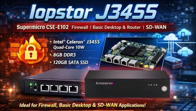 Buy Iopstor J3455 Supermicro CSE-E102 Ideal Firewall, Basic Desktop ...