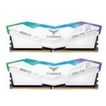 TeamGroup Delta RGB Kits 64GB (2x32GB) 6000 MHz DDR5 CL30 White Memory FF4D564G6000HC30CDC01