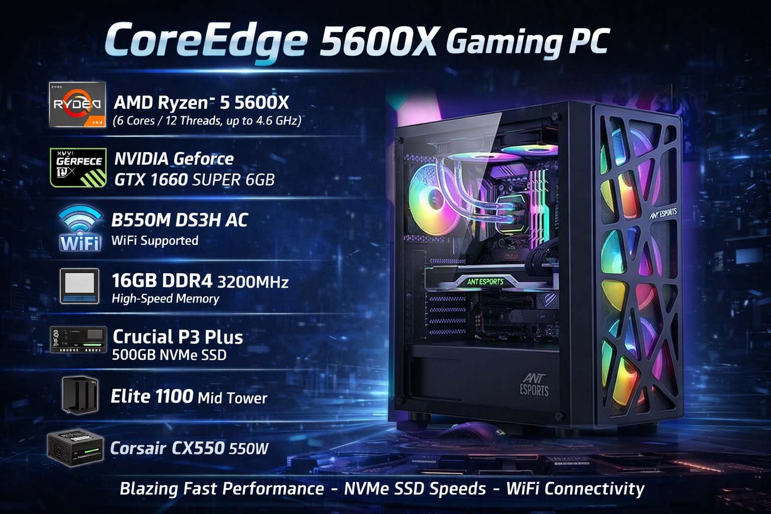 PrimeCore CoreEdge 5600X Gaming PC-1