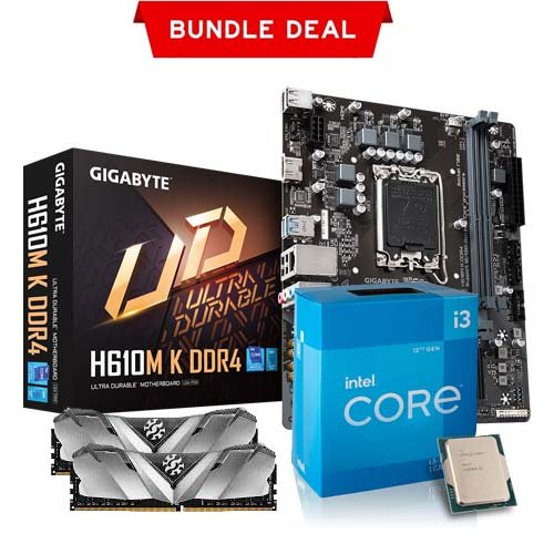 ValueCore i3 Performance Kit Intel Core i3-12100 Processor Bundle with GIGABYTE H610M K DDR4, 16GB DDR4 RAM