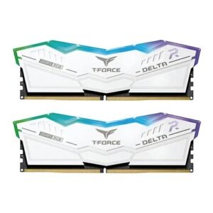 TeamGroup T- Force Delta RGB White 64GB (32GBx2) 6400MHz CL40 DDR5 RAM FF4D564G6400HC40BDC01