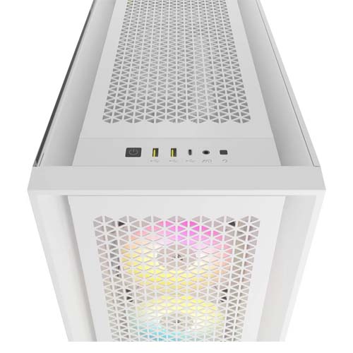 Corsair iCUE 5000D RGB AIRFLOW Mid-Tower Case True White 3x AF120 RGB ELITE CC-9011243-WW-3