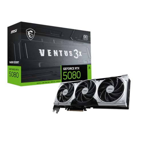 MSI GeForce RTX 5080 Ventus 3X OC Plus 16GB GDDR7 Graphic Card
