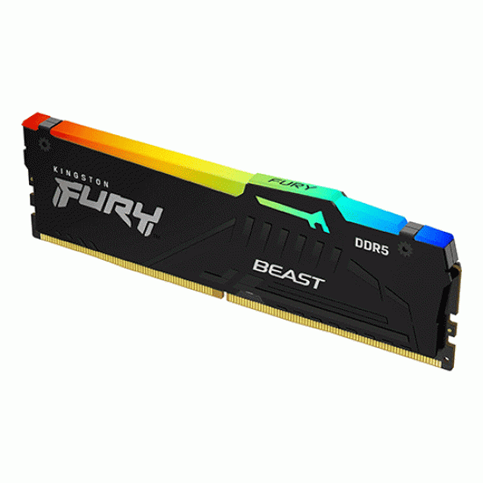 Kingston Fury Beast RGB 32GB (32GBx1) DDR5 6000MHz CL 30 Desktop RAM (Black) KF560C30BBEA-32