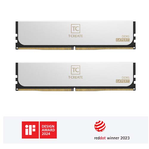TeamGroup T-Create Expert 128GB (2x64GB) 6000MHz DDR5 CL40 White Memory CTCWD5128G6000HC40FDC01